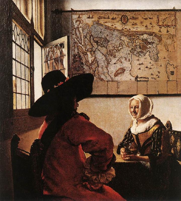 VERMEER VAN DELFT, Jan Officer with a Laughing Girl